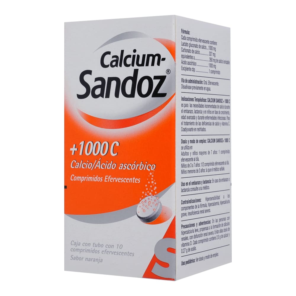 CALCIUM SANDOZ  1000C 260/1000MG TUBO COMPRIMIDOS C/10